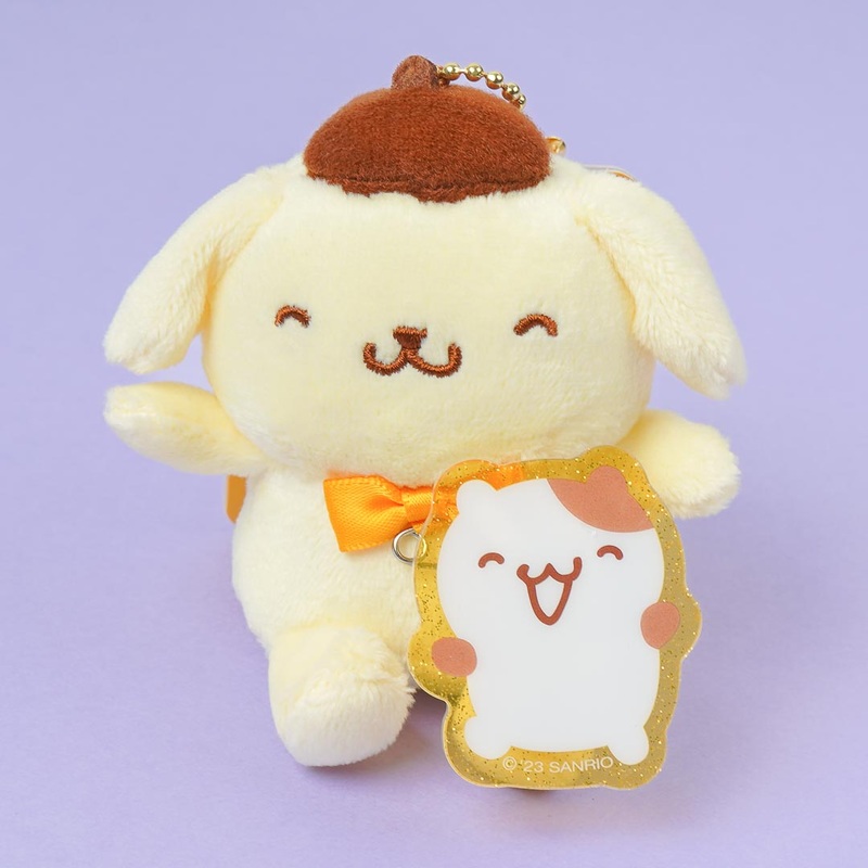 Pompompurin & Muffin Plush Charm With Acrylic Badge