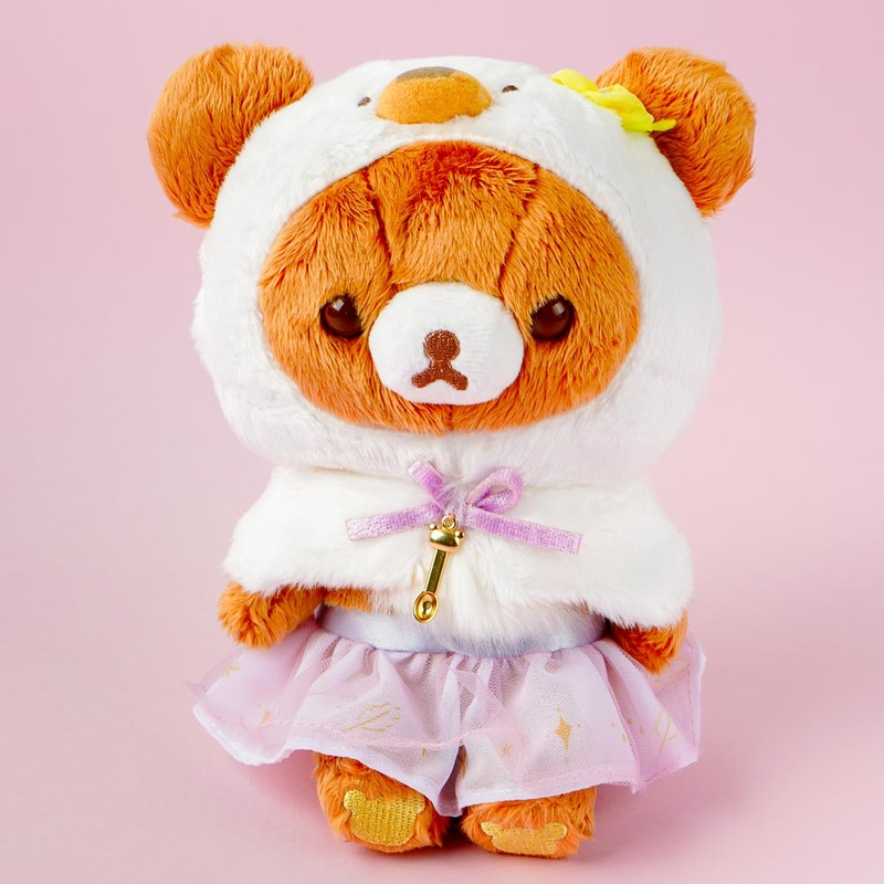 Rilakkuma Swan & Golden Flower Plushie - Chairoikoguma / Medium