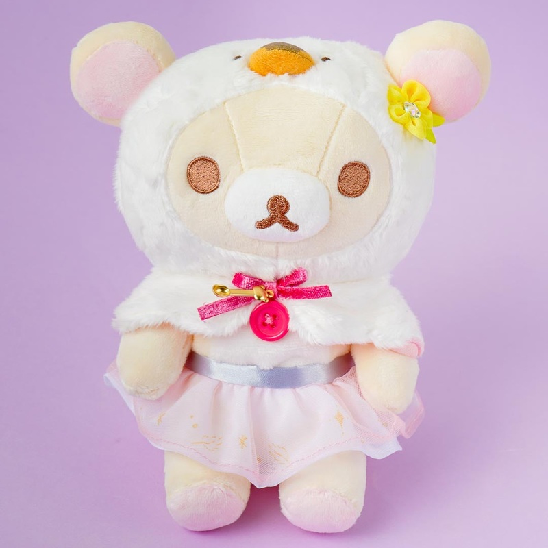 Rilakkuma Swan & Golden Flower Plushie - Korilakkuma / Medium