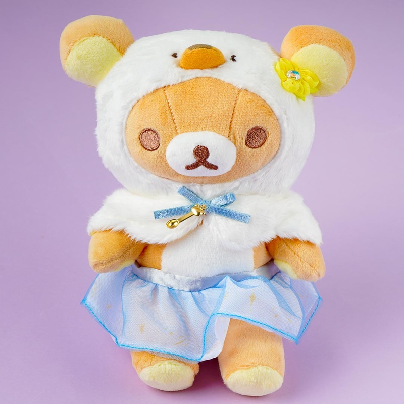 Rilakkuma Swan & Golden Flower Plushie - Medium