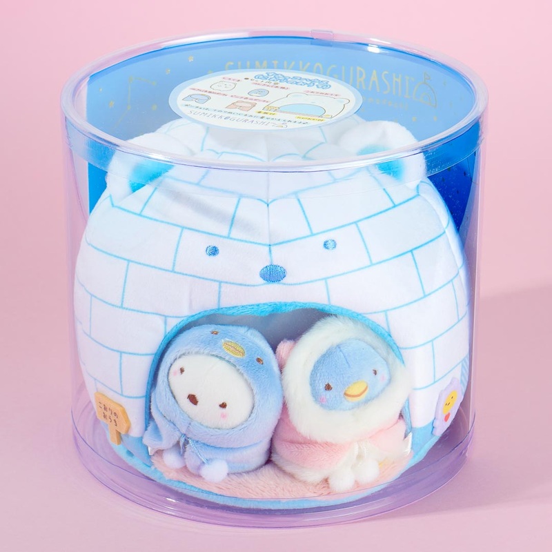 Sumikko Gurashi Igloo Plushie Set - Shirokuma & (Real) Penguin / Mini