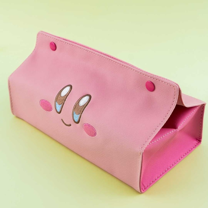 Kirby Face Faux Leather Tissue Box Cover