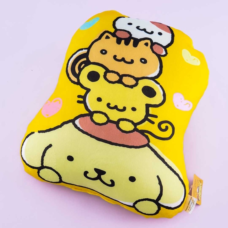 Sanrio Characters Mochimochi Cushion - Pompompurin & Friends