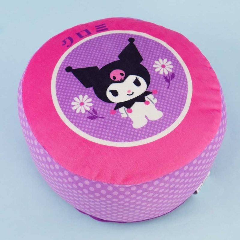 Kuromi Flowery Puff Round Cushion