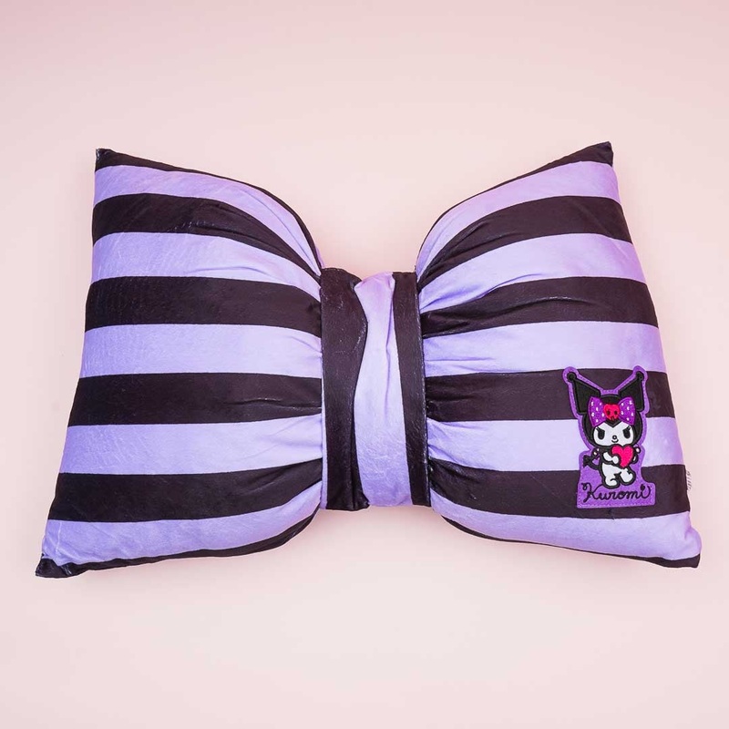 Kuromi Striped Bow Cushion