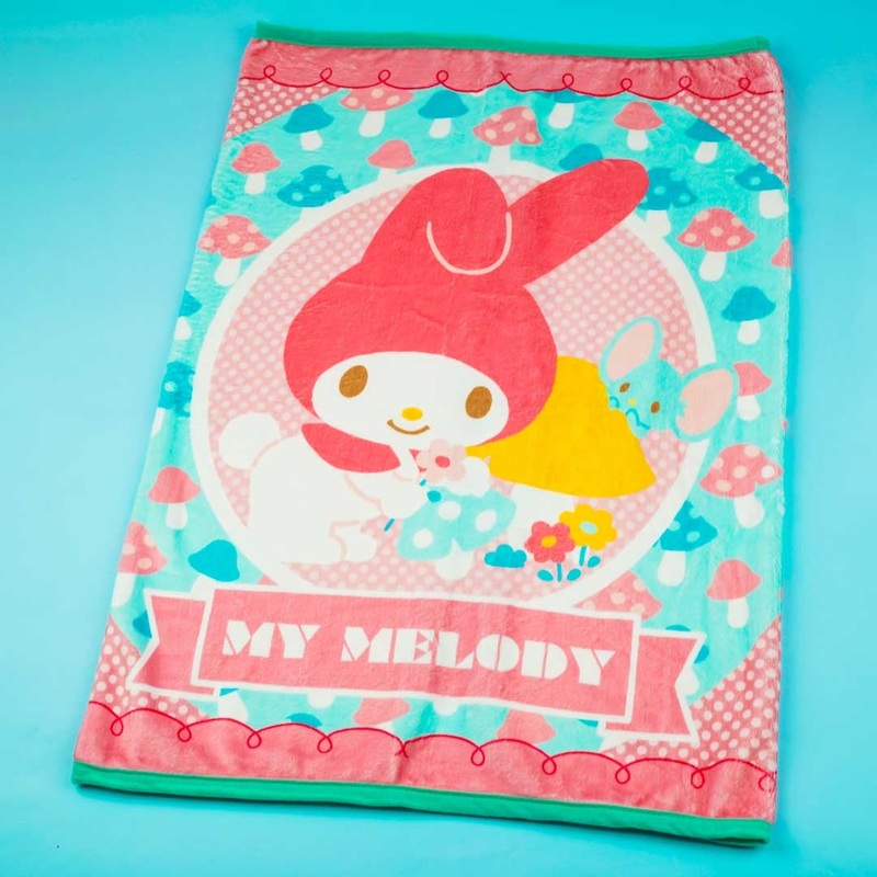 My Melody Mushroom Garden Fluffy Blanket