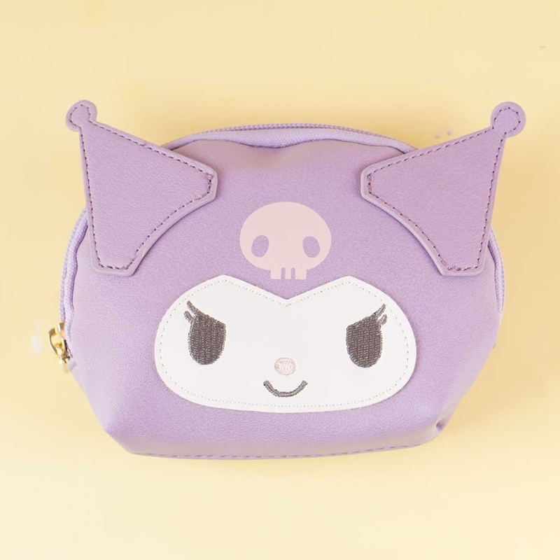 Kuromi Purple Oval Faux Leather Pouch