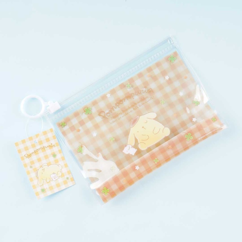 Pompompurin Flowery Clear Slider Pouch