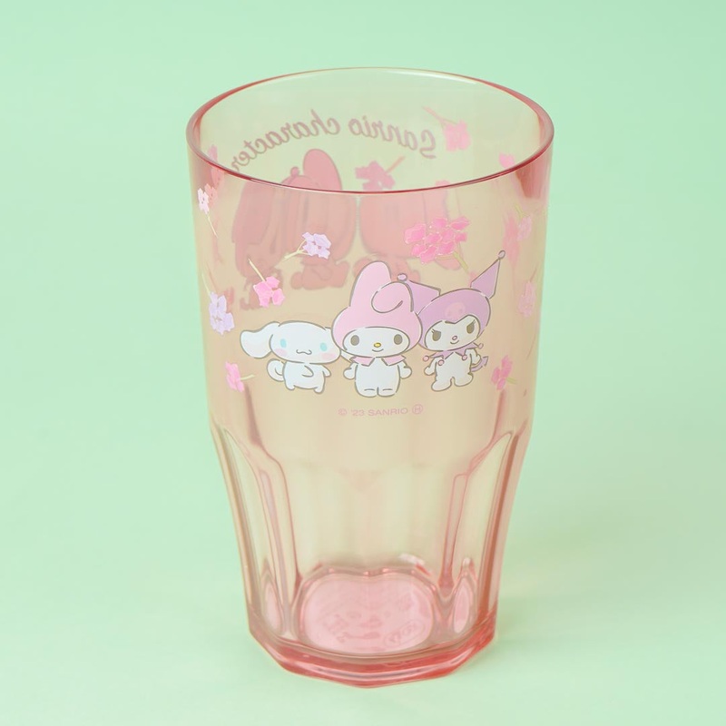 Sanrio Characters Flowery Clear Cup