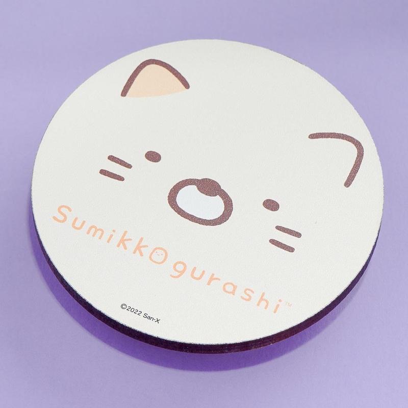 Sumikko Gurashi Face Wooden Coaster - Neko