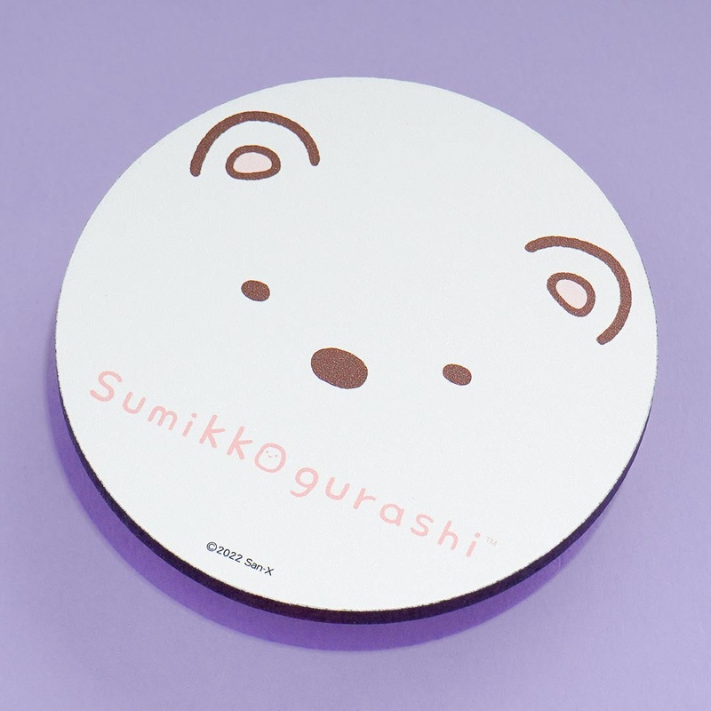 Sumikko Gurashi Face Wooden Coaster - Shirokuma