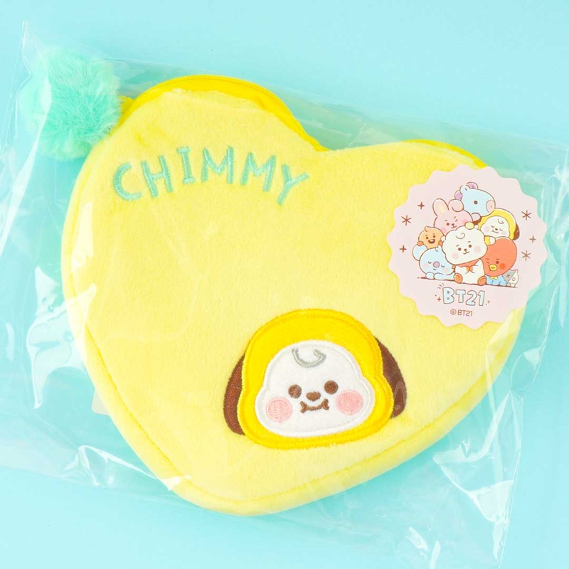 BT21 Fluffy Heart Pouch With Chocolate - CHIMMY