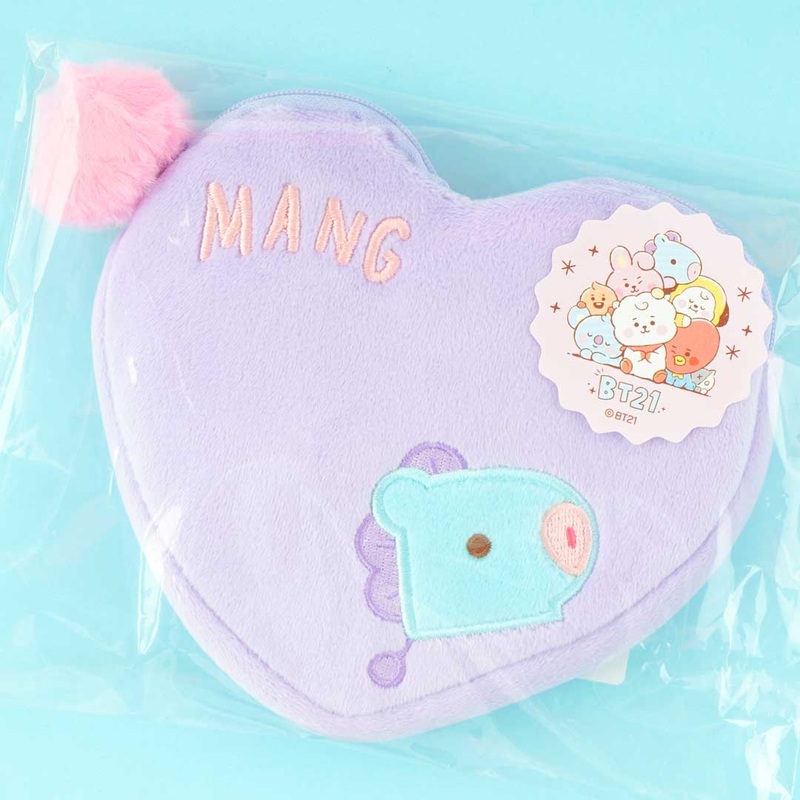 BT21 Fluffy Heart Pouch With Chocolate - MANG