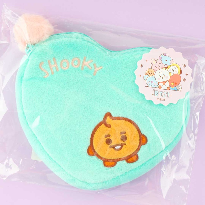 BT21 Fluffy Heart Pouch With Chocolate - SHOOKY