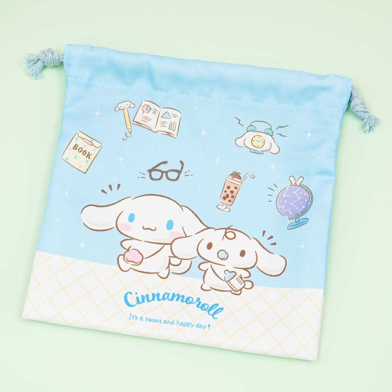 Cinnamoroll & Milk Happy Day Drawstring Pouch