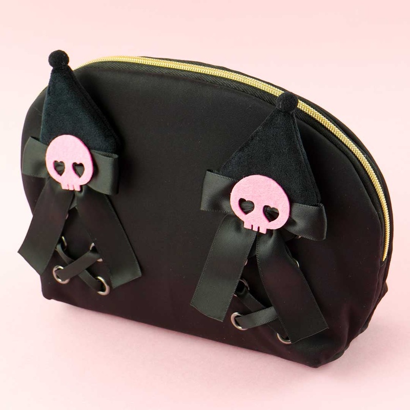 Kuromi Pointed Ears & Skulls Pouch