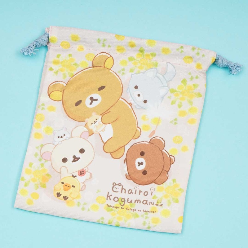 Rilakkuma Flowery Nap Time Drawstring Pouch
