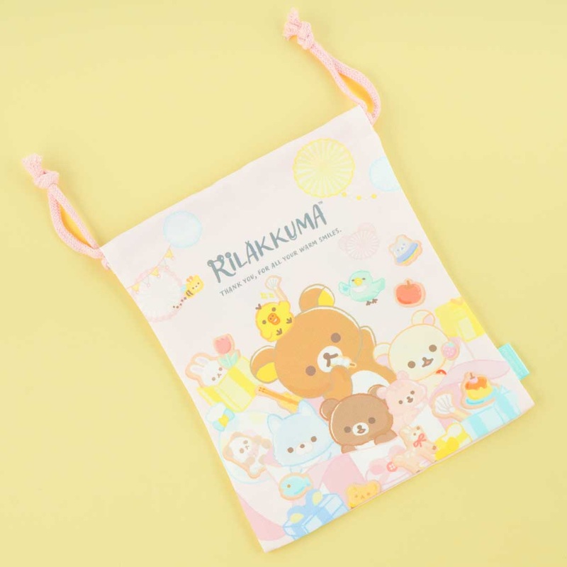 Rilakkuma & Friends Warm Smiles Drawstring Pouch