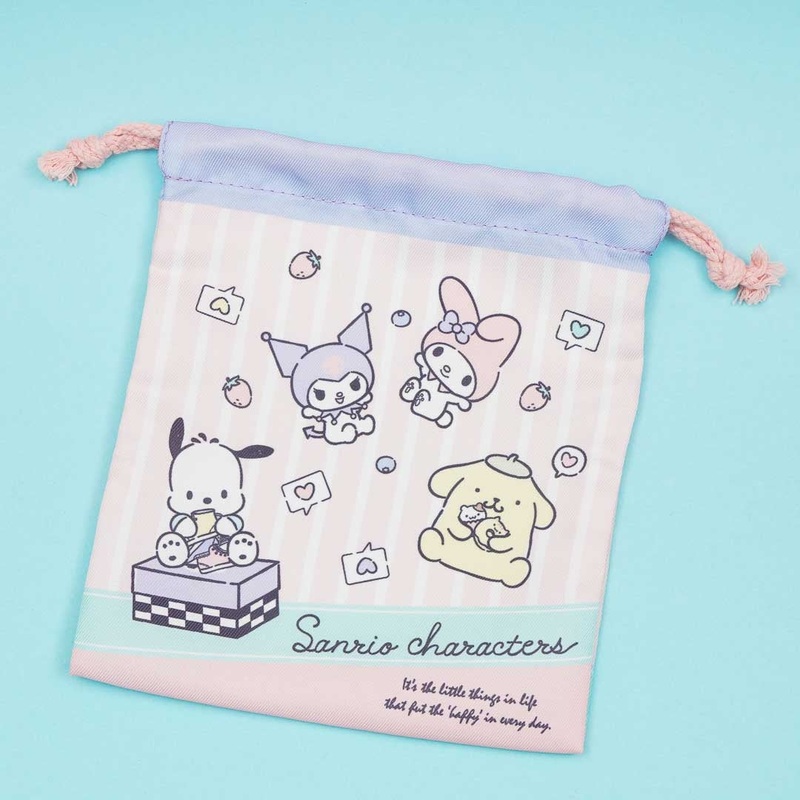 Sanrio Characters Happy Drawstring Pouch