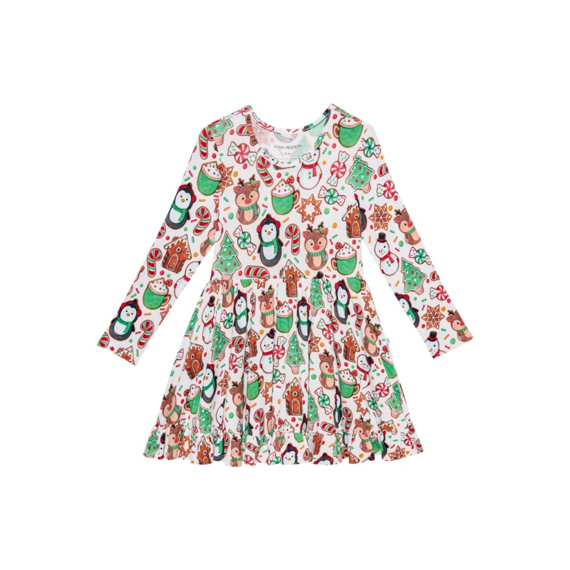 Cookie Medley - Long Sleeve Ruffled Twirl Dress