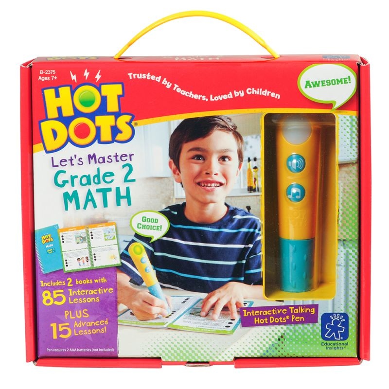 Hot Dots Lets Master Grade 2 Math Set with Hot Dots Pen