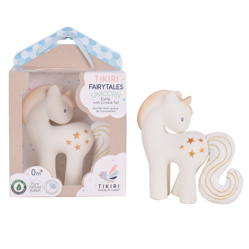 Shining Stars Unicorn Natural Rubber Baby Rattle