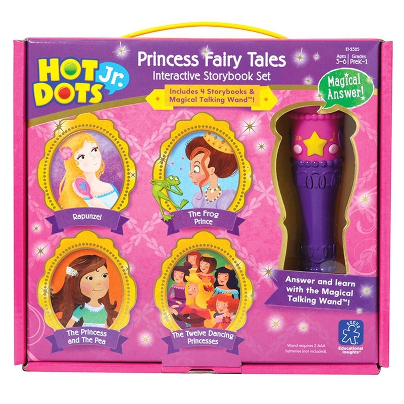 Hot Dots Jr. Princess Fairy Tales Interactive Storybook Set with the Magical Talking Wand Pen