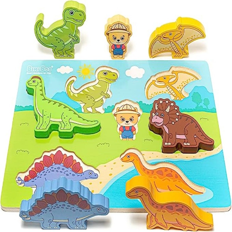 Wooden Chunky Dinosaurs Puzzle