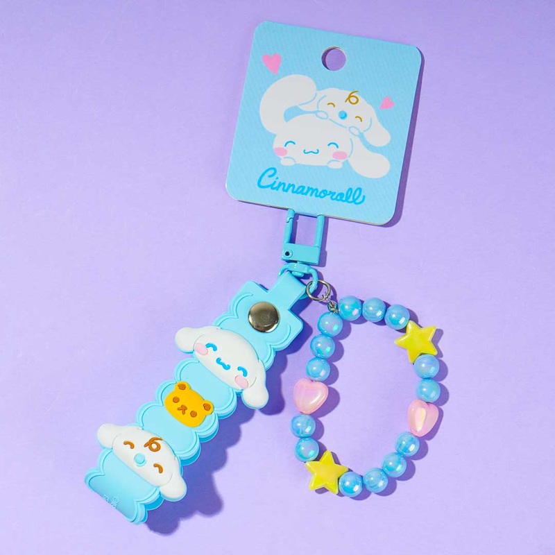 Cinnamoroll Keychain With Beaded Bracelet