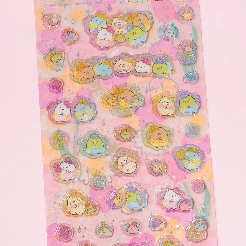 Sumikko Gurashi Fairy Flower Garden Glittery Sticker Sheet