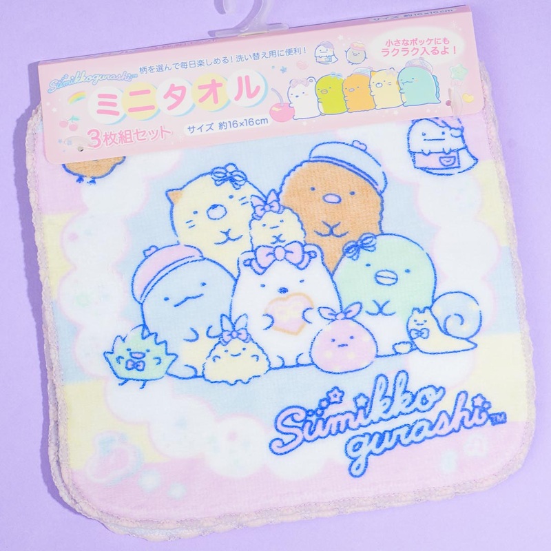 Sumikko Gurashi Rainbow Dessert Face Towel Set - 3 Pcs