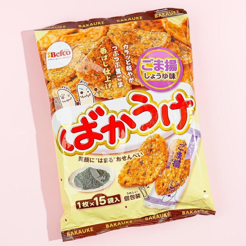 Befco Bakauke Rice Crackers -  Fried Sesame & Soy Sauce / 15 Pcs