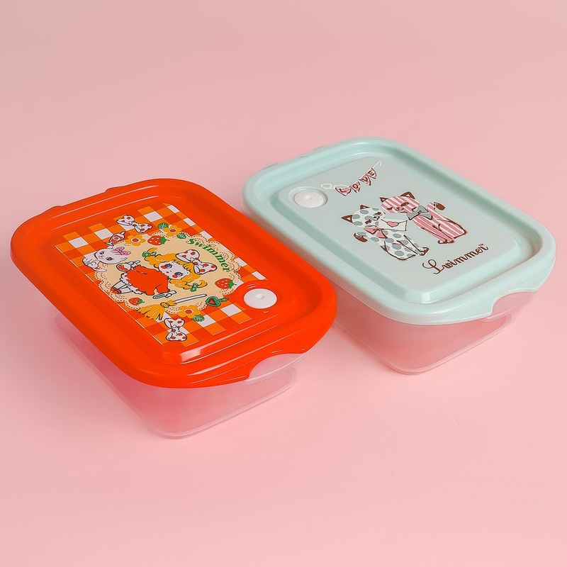 Swimmer Vintage Patterns Lunch Box Set