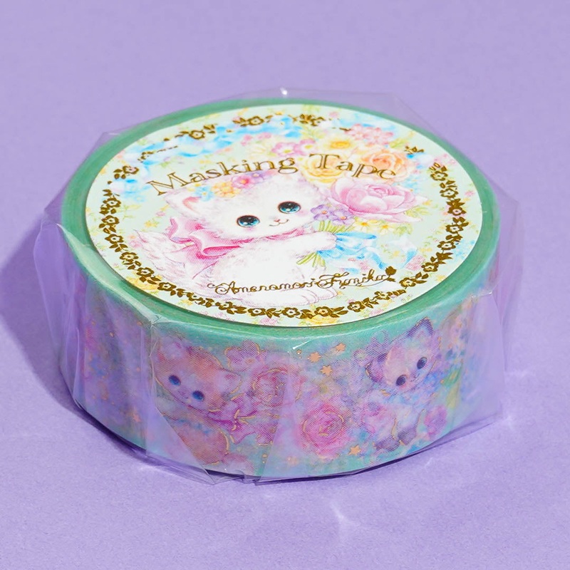 Amenomori Fumika Flower Kitty Washi Tape