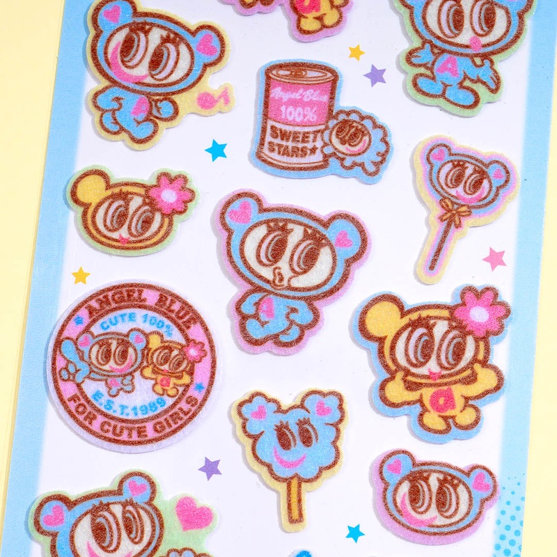 Angel Blue Cute Girls Felt Stickers