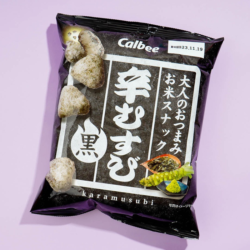 Calbee Spicy Musubi Rice Snacks - Black Seaweed and Wasabi