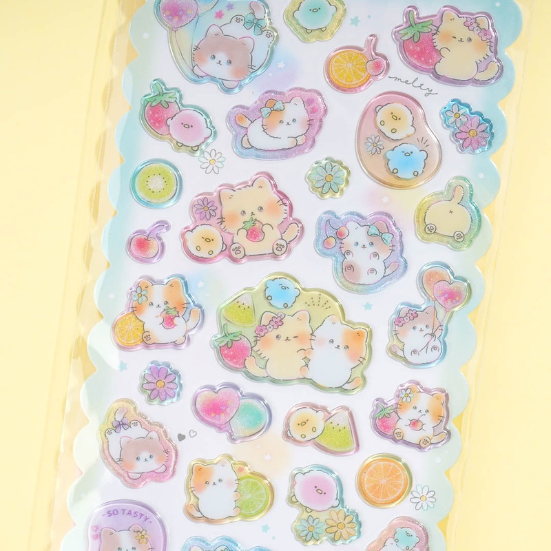 Cat & Hamster Fruit Stickers