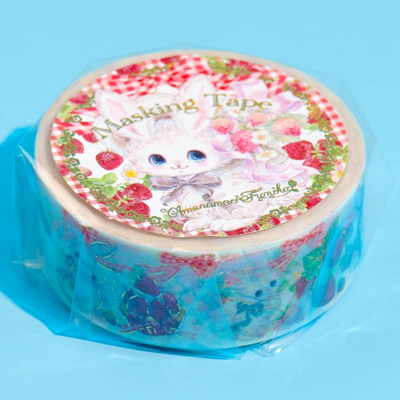 Amenomori Fumika Strawberry Cat Masking Tape