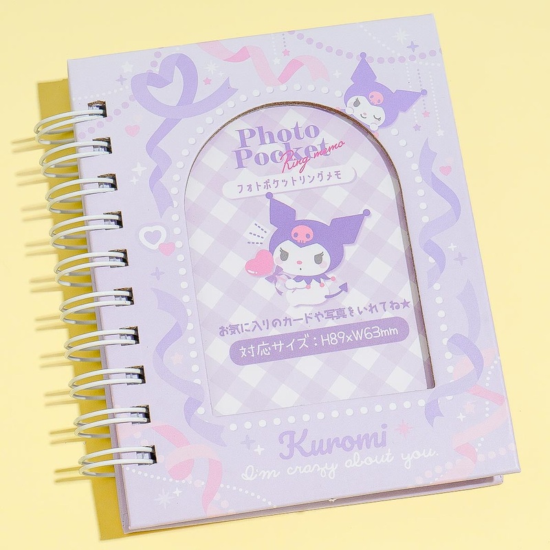 Kuromi Ribbon Photo Pocket Ring Notepad