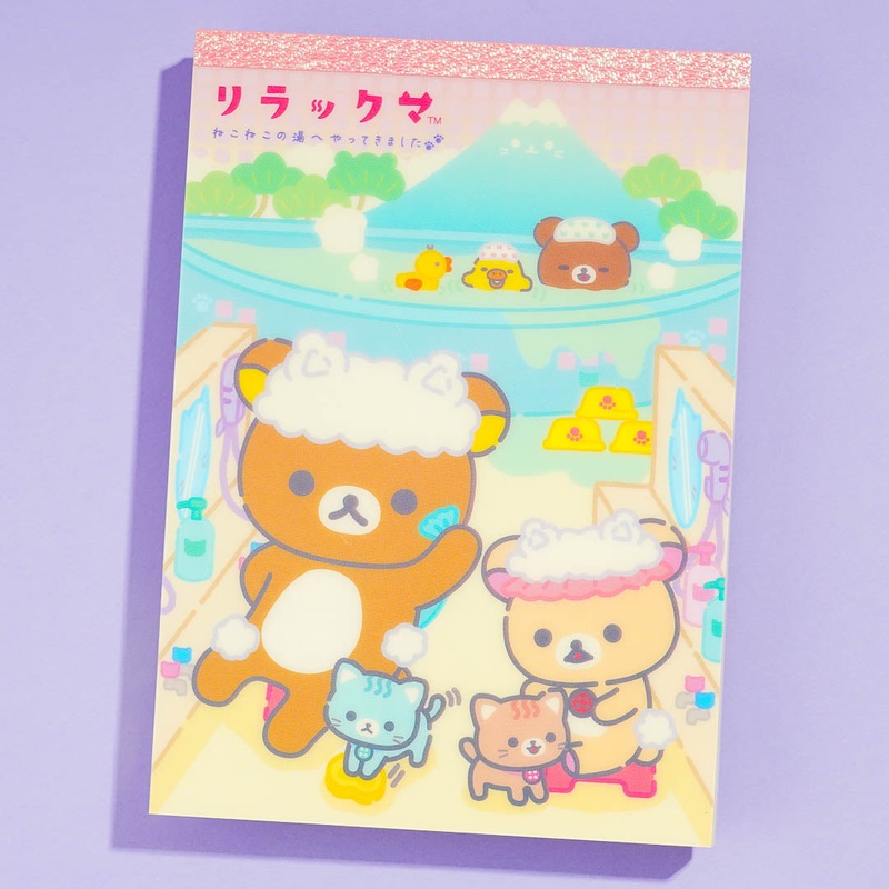 Rilakkuma Cat Bath Memo Pad
