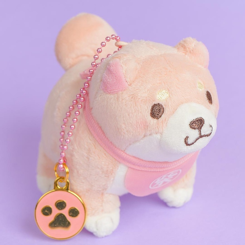 Chuken Mochi Shiba Plushie With Charm - Sakura / Medium