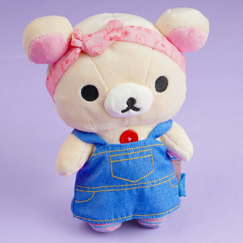 Korilakkuma Denim Overalls Plushie - Medium