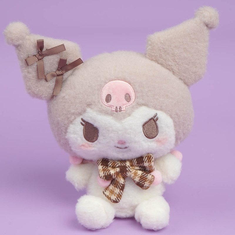 Kuromi Howa Mocha Check Plushie - Medium