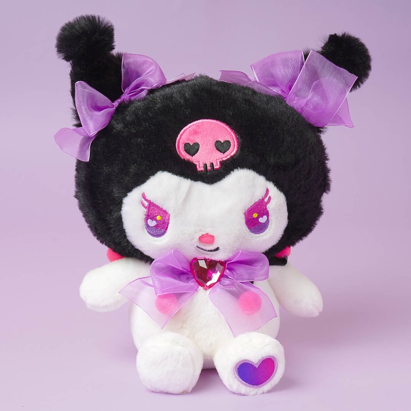 Kuromi Twinprism Heart Plushie - Black / Medium