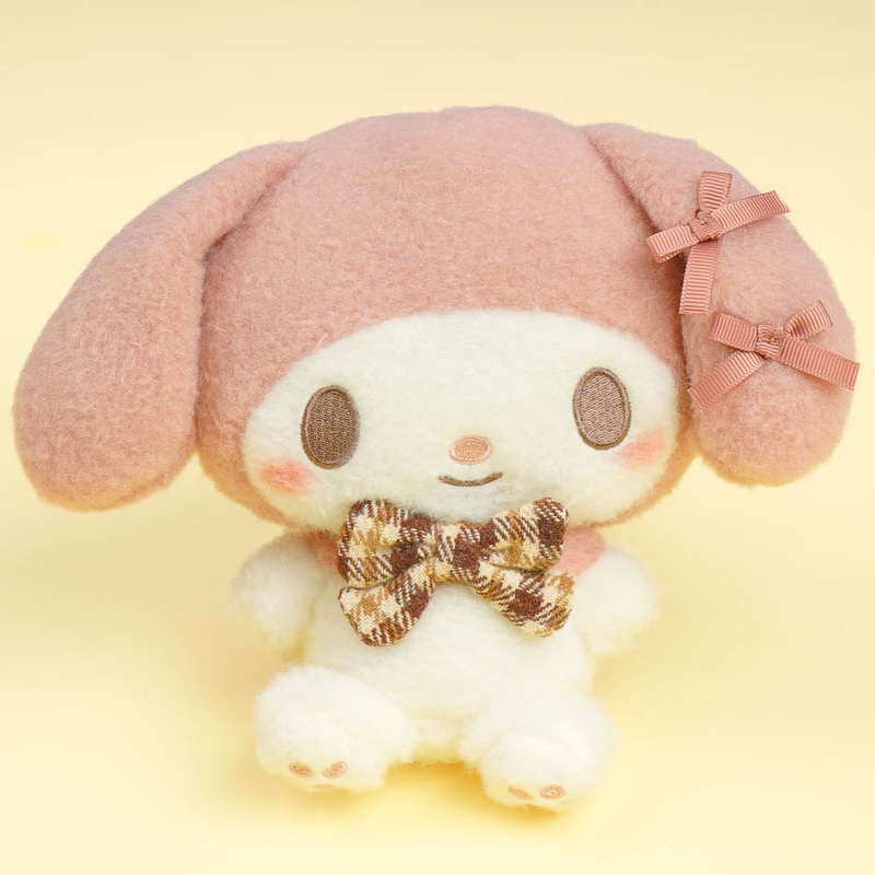 My Melody Howa Mocha Check Plushie - Medium
