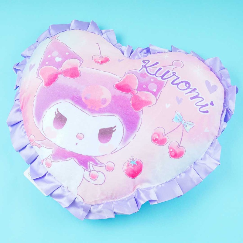 Kuromi & Cherries Heart-Shaped Cushion
