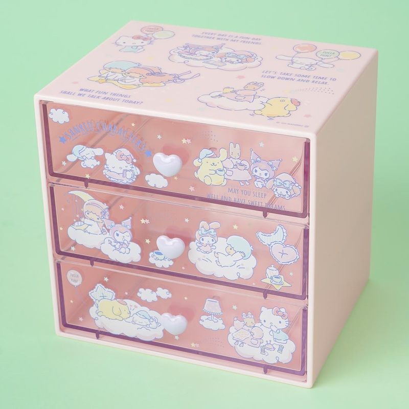 Sanrio Characters Sleepy Time 3-Tier Drawer Chest