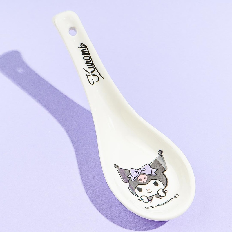 Kuromi Purple Ribbon Porcelain Spoon