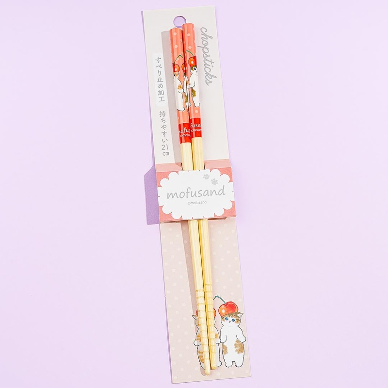 Mofusand Cherry Head Bamboo Chopsticks