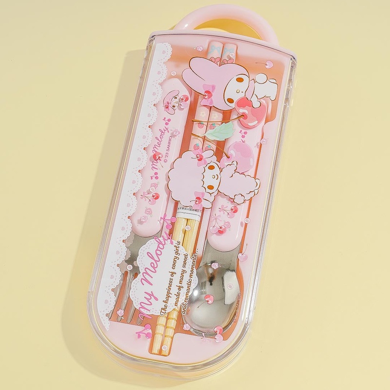 My Melody & My Sweet Piano Pink Fruits Utensil Set